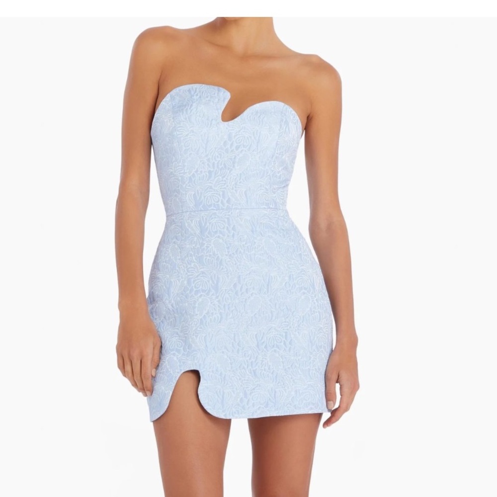 Amanda Uprichard Strapless Puzzle Mini Dress